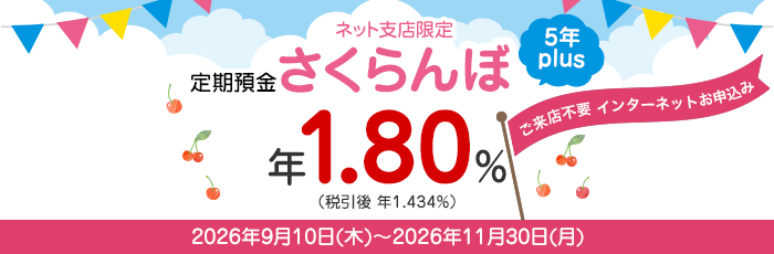 さくらんぼ定期預金5年plus