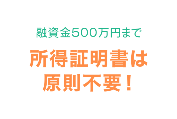 融資金500万円まで