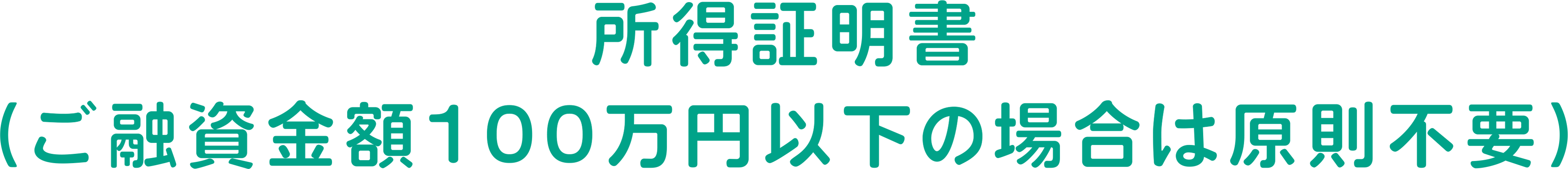 所得証明書（ご融資金額100万円以下の場合は原則不要）