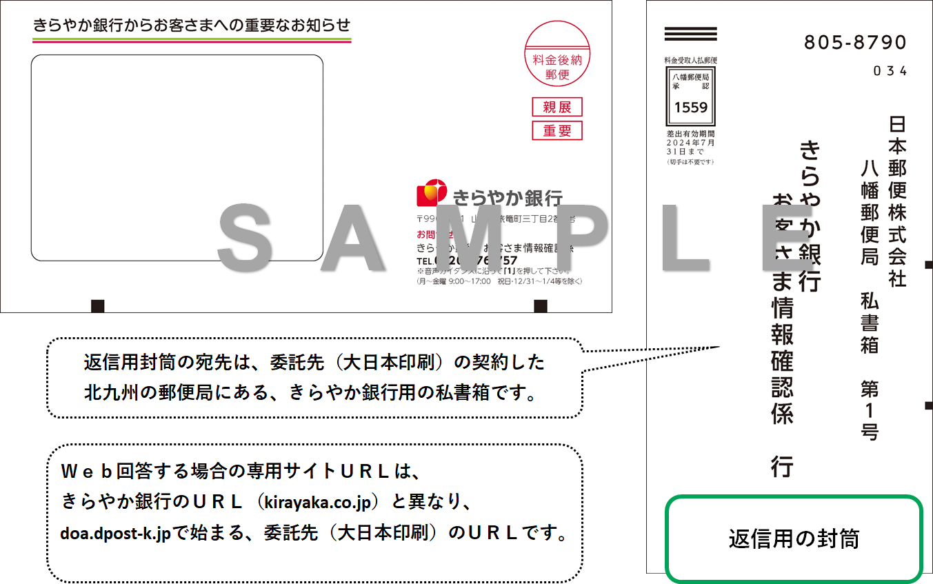 封書のサンプル