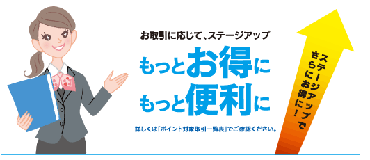 お取り引きに応じてステージアップ