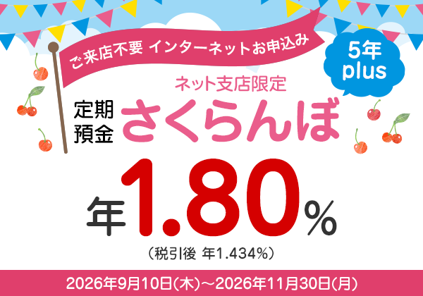 さくらんぼ定期5年Plus